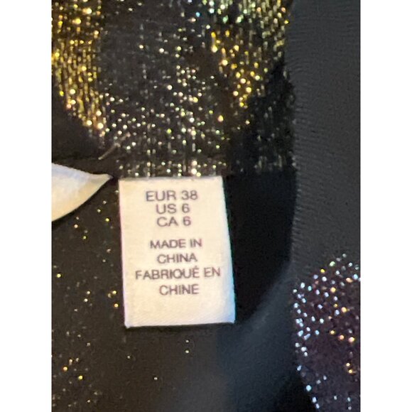 & Other Stories Paris Atelier Black & Gold Metallic Blouse US 6 - Picture 3 of 7